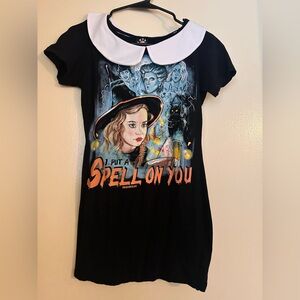 “I Put A Spell on You” Hocus Pocus Peter Pan Collar T-Shirt Dress